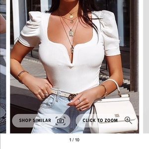Fashionnova white bodysuit size S